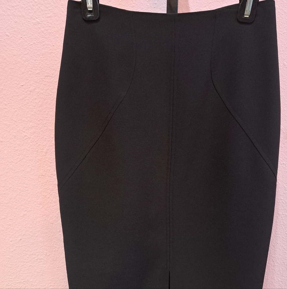 Veronika Maine Black Lined Pencil Skirt